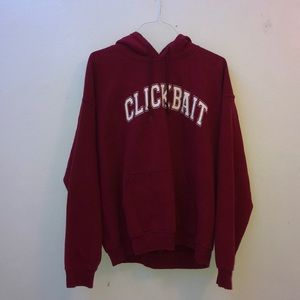 David Dobrik Clickbait Hoodie (maroon color)
